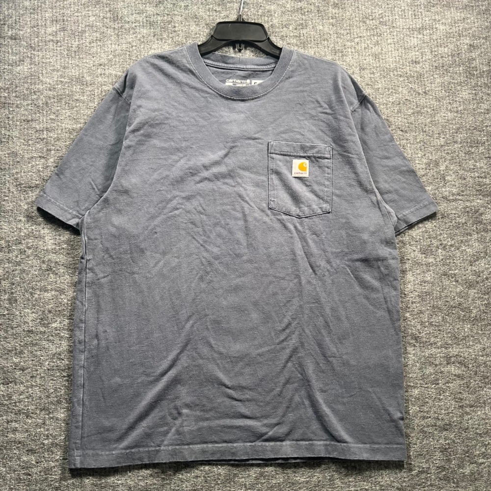Carhartt Mens Loose Fit Pocket T-Shirt Large Faded Blue Gray Workwear Tee